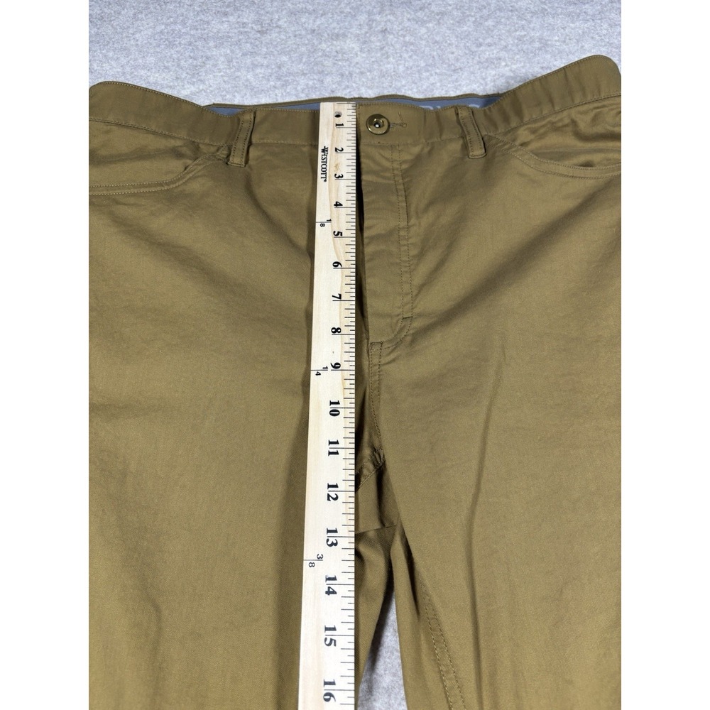 Orvis Tech Chino Pants Mens 36x32 Tan Water Repellent Stretch 5 Pocket - Picture 2 of 8